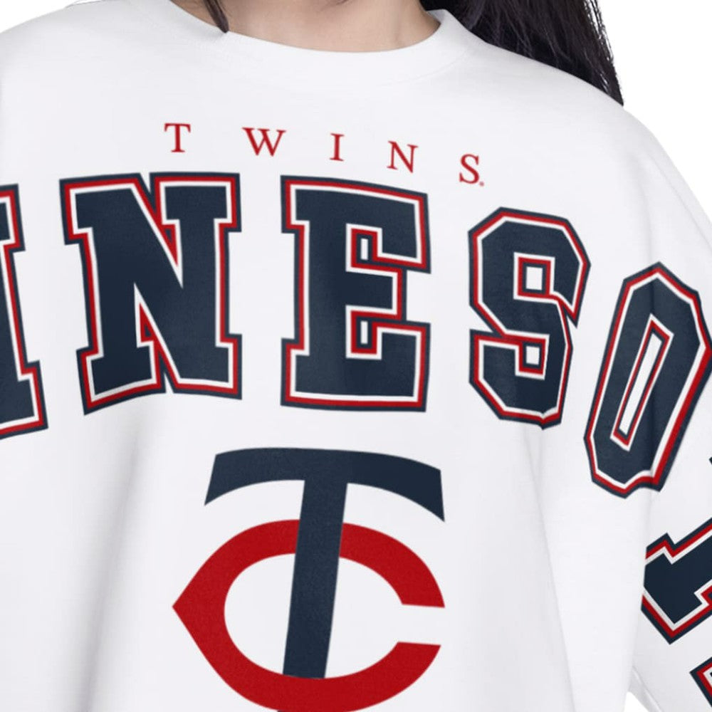 MLB Minnesota Twins G-III 4Her by Carl Banks Women's Bleachers Cropped Pullover Sweatshirt