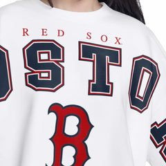 MLB Boston Red Sox G-III 4Her by Carl Banks Women's Bleachers Cropped Pullover Sweatshirt