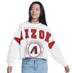MLB Arizona Diamondbacks G-III 4Her by Carl Banks Women's Bleachers Cropped Pullover Sweatshirt