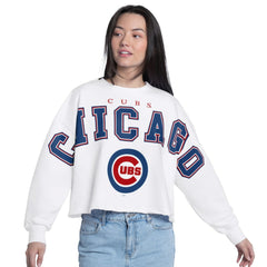 MLB Chicago Cubs G-III 4Her by Carl Banks Women's Bleachers Cropped Pullover Sweatshirt