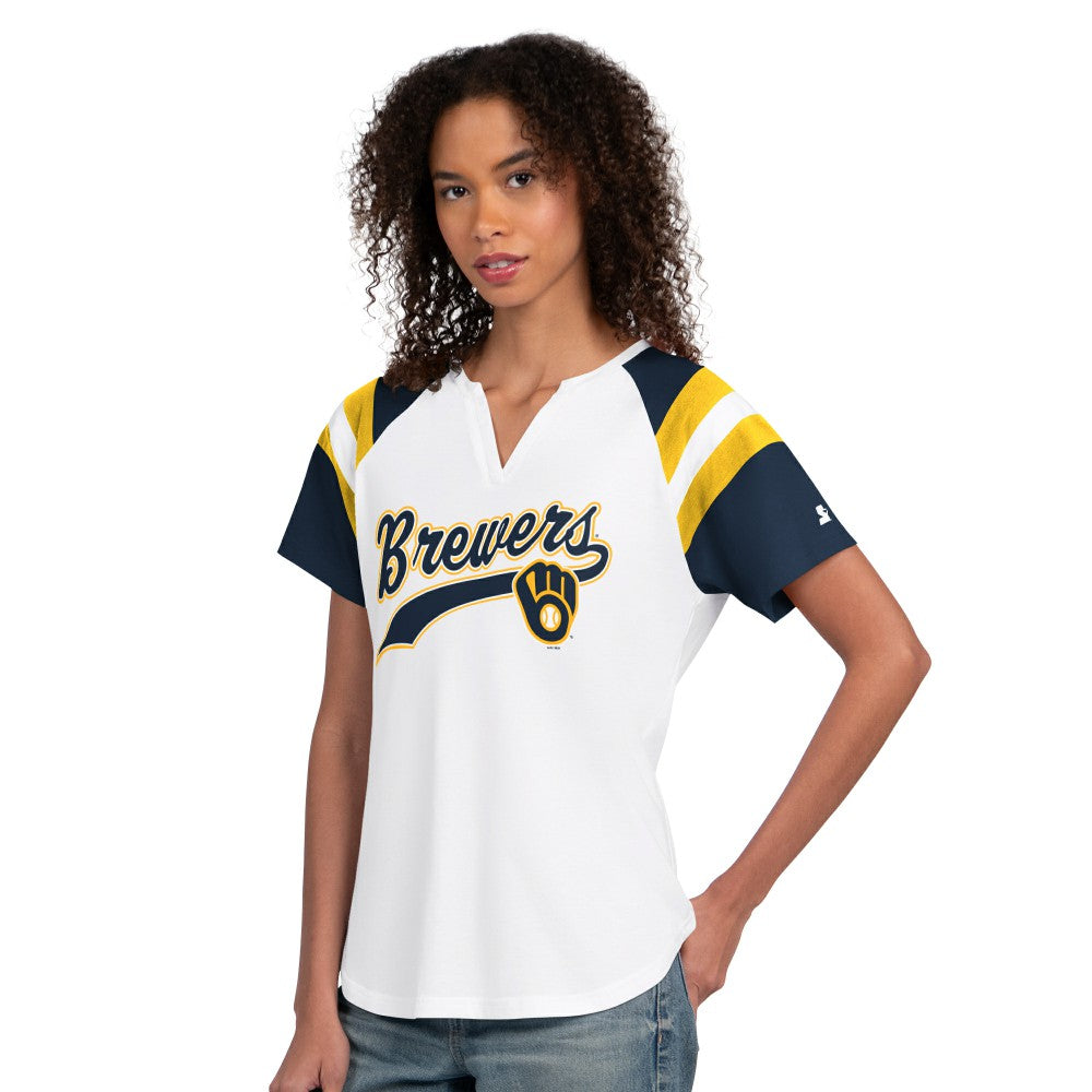 MLB Milwaukee Brewers Starter Women's Game On Notch Neck T-Shirt