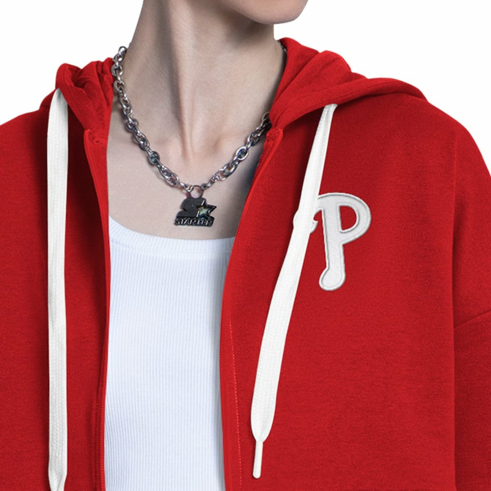 MLB Philadelphia Phillies Starter Women's Wishbone Full-Zip Hoodie