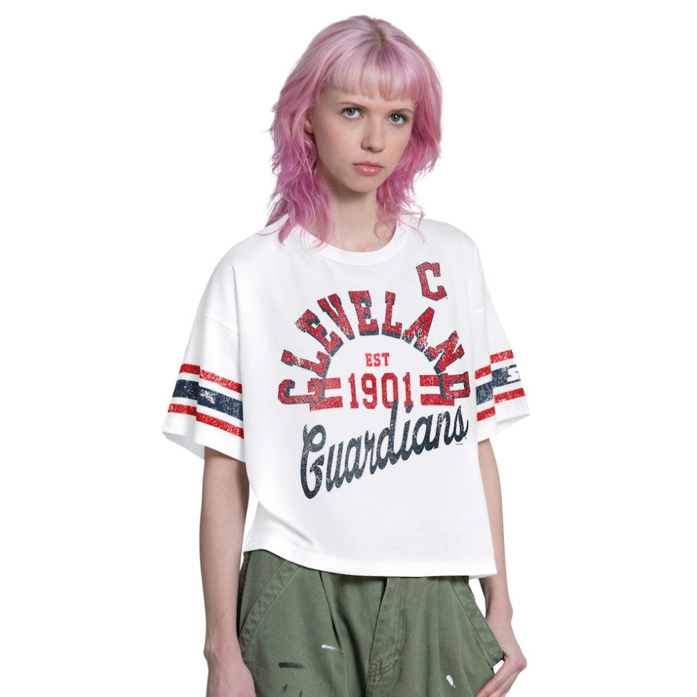 MLB Cleveland Guardians Starter Women's Cropped Hurry Up Offense T-Shirt