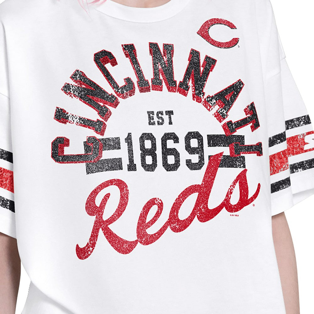 MLB Cincinnati Reds Starter Women's Cropped Hurry Up Offense T-Shirt