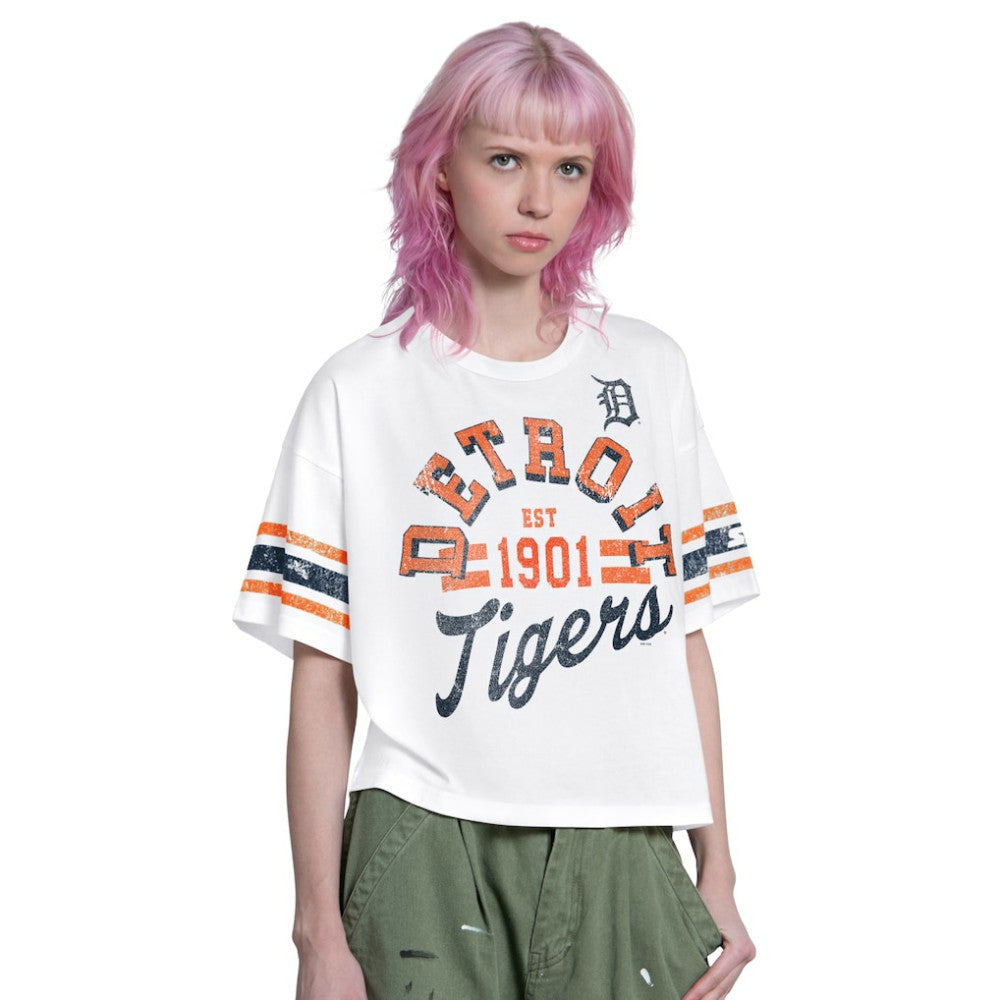 MLB Detroit Tigers Starter Women's Cropped Hurry Up Offense T-Shirt