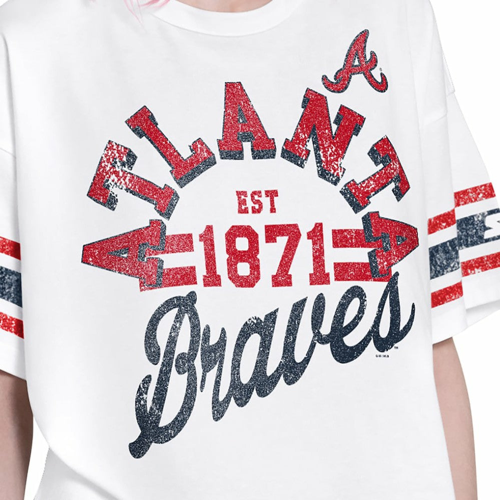 MLB Atlanta Braves Starter Women's Cropped Hurry Up Offense T-Shirt