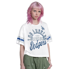 MLB Los Angeles Dodgers Starter Women's Cropped Hurry Up Offense T-Shirt