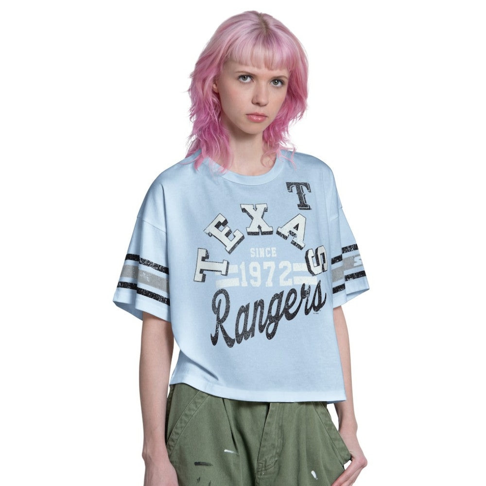 MLB Texas Rangers Starter Women's Cropped Hurry Up Offense T-Shirt