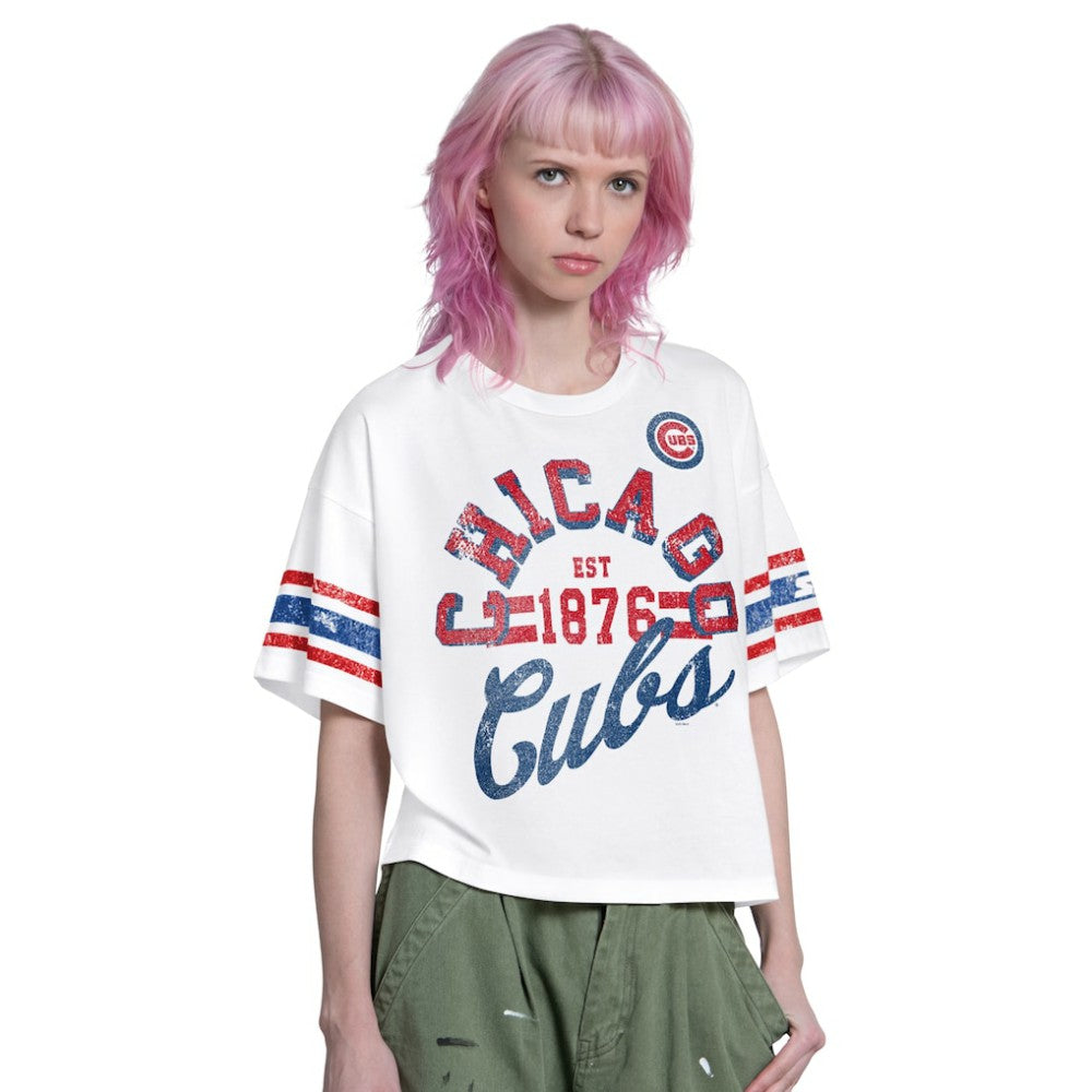 MLB Chicago Cubs Starter Women's Cropped Hurry Up Offense T-Shirt