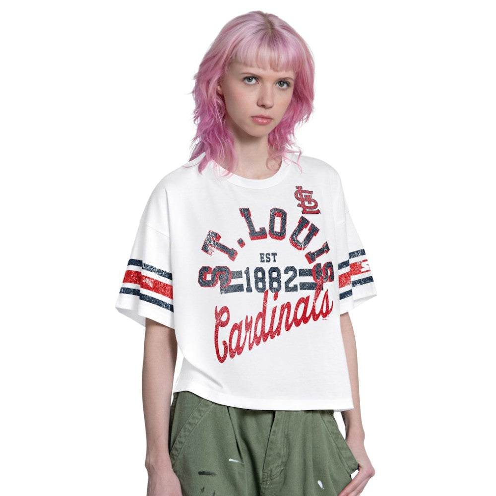 MLB St. Louis Cardinals Starter Women's Cropped Hurry Up Offense T-Shirt