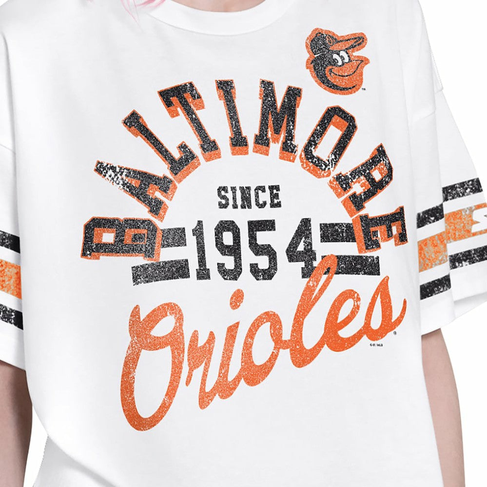 MLB Baltimore Orioles Starter Women's Cropped Hurry Up Offense T-Shirt