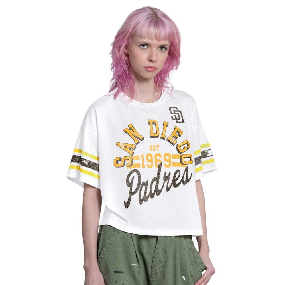 MLB San Diego Padres Starter Women's Cropped Hurry Up Offense T-Shirt