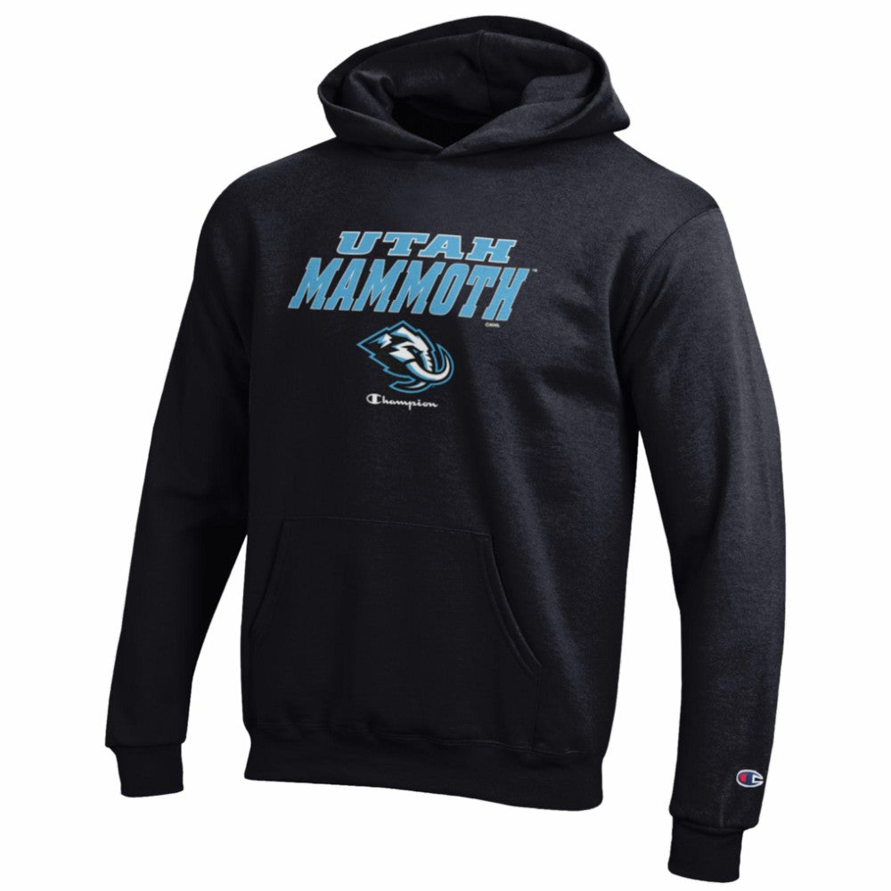 NHL Black Utah Mammoth Champion Youth Eco Powerblend Hoodie