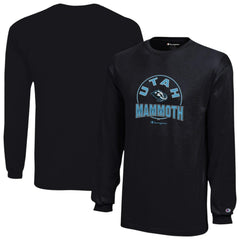 NHL Black Utah Mammoth Champion Youth Jersey Long Sleeve T-Shirt
