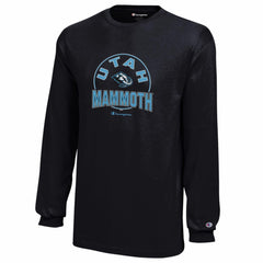 NHL Black Utah Mammoth Champion Youth Jersey Long Sleeve T-Shirt