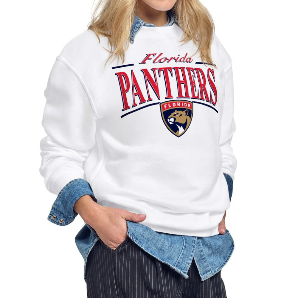 NHL White Florida Panthers Starter Women's Arch Stripe Fleece Sweatshirt