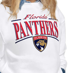 NHL White Florida Panthers Starter Women's Arch Stripe Fleece Sweatshirt