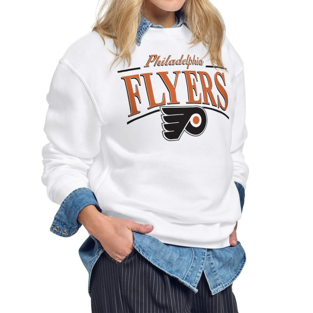 NHL White Philadelphia Flyers Starter Women's Arch Stripe Fleece Sweatshirt