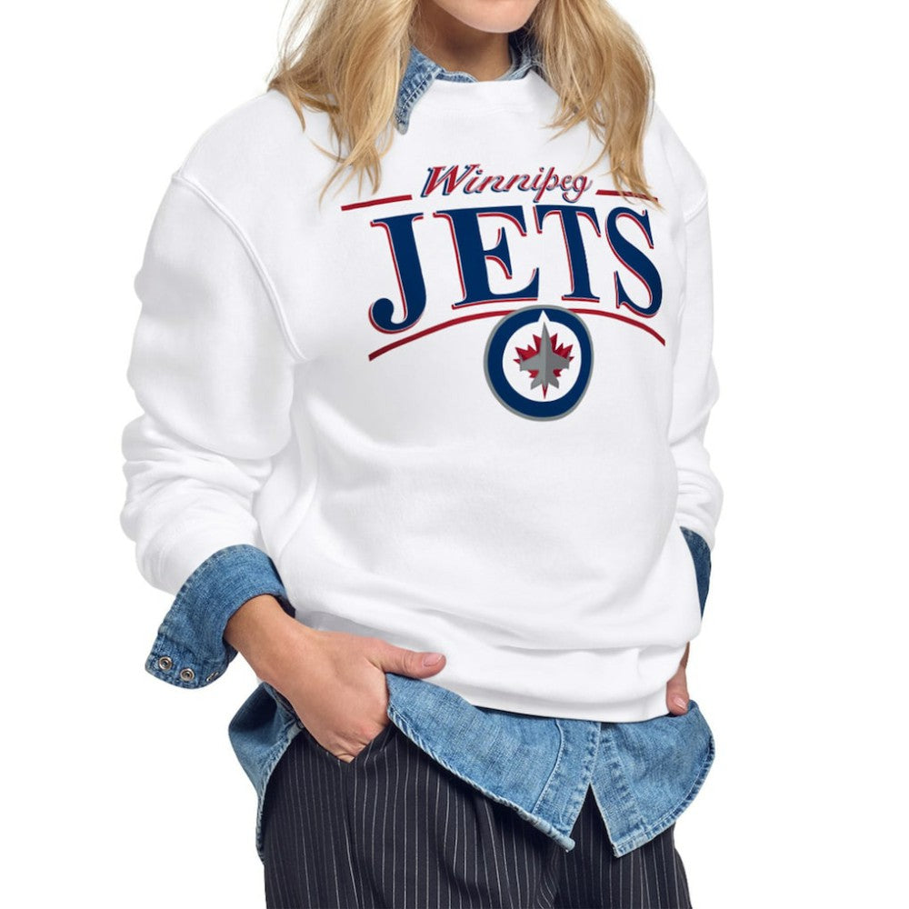 NHL White Winnipeg Jets Starter Women's Arch Stripe Fleece Sweatshirt