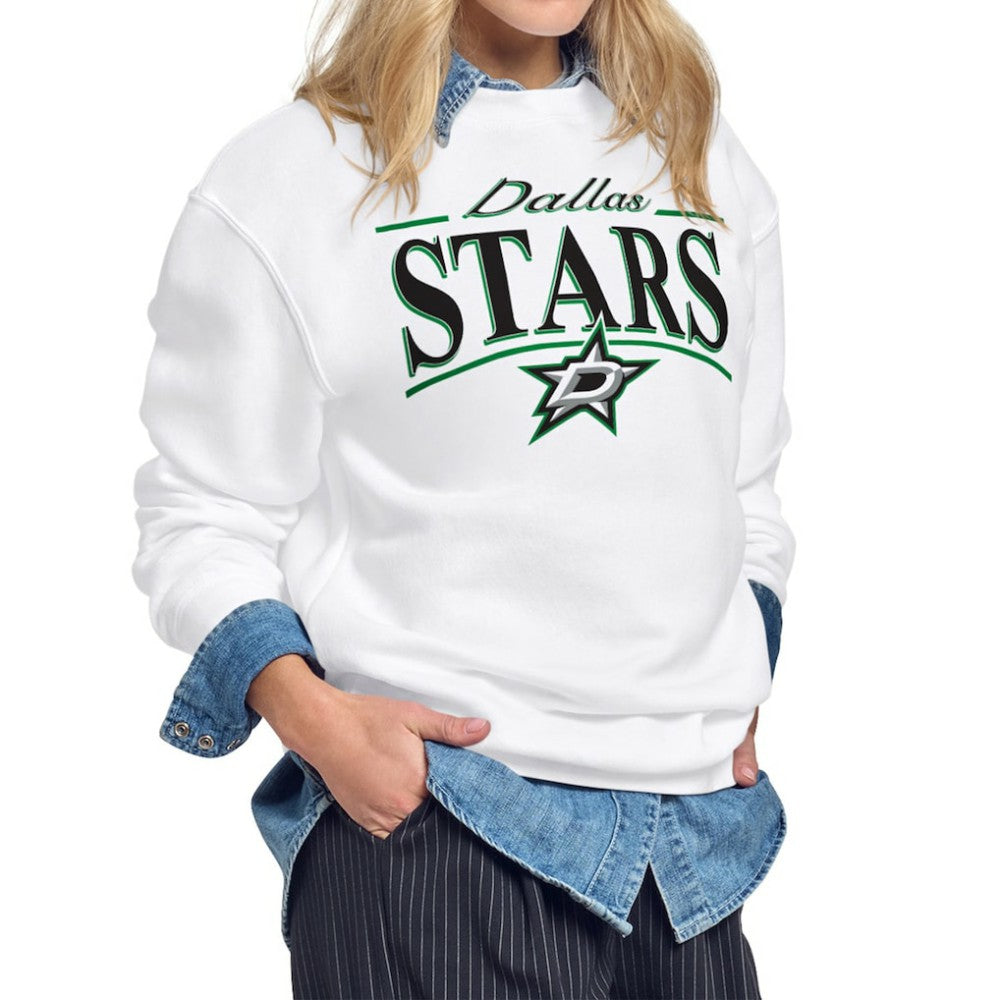 NHL White Dallas Stars Starter Women's Arch Stripe Fleece Sweatshirt