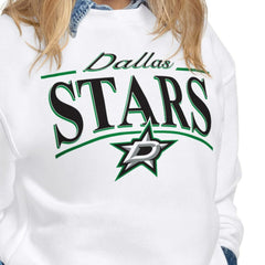 NHL White Dallas Stars Starter Women's Arch Stripe Fleece Sweatshirt