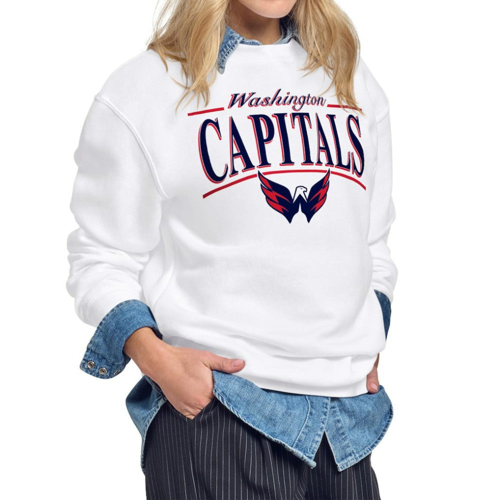 NHL White Washington Capitals Starter Women's Arch Stripe Fleece Sweatshirt
