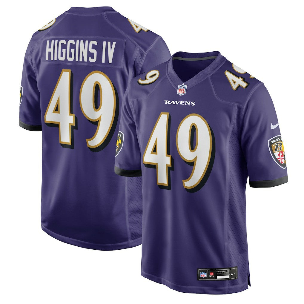 Jay Higgins IV  Team Game Jersey - Baltimore Ravens