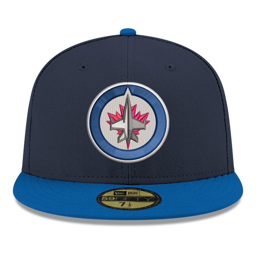 NHL Navy Winnipeg Jets New Era Core Logo Two-Tone 59FIFTY Fitted Hat