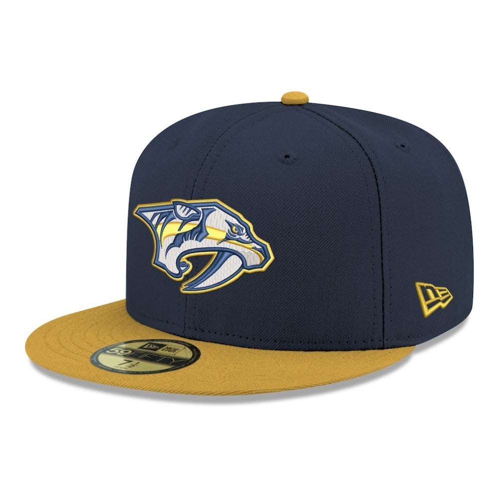 NHL Navy Nashville Predators New Era Core Logo Two-Tone 59FIFTY Fitted Hat