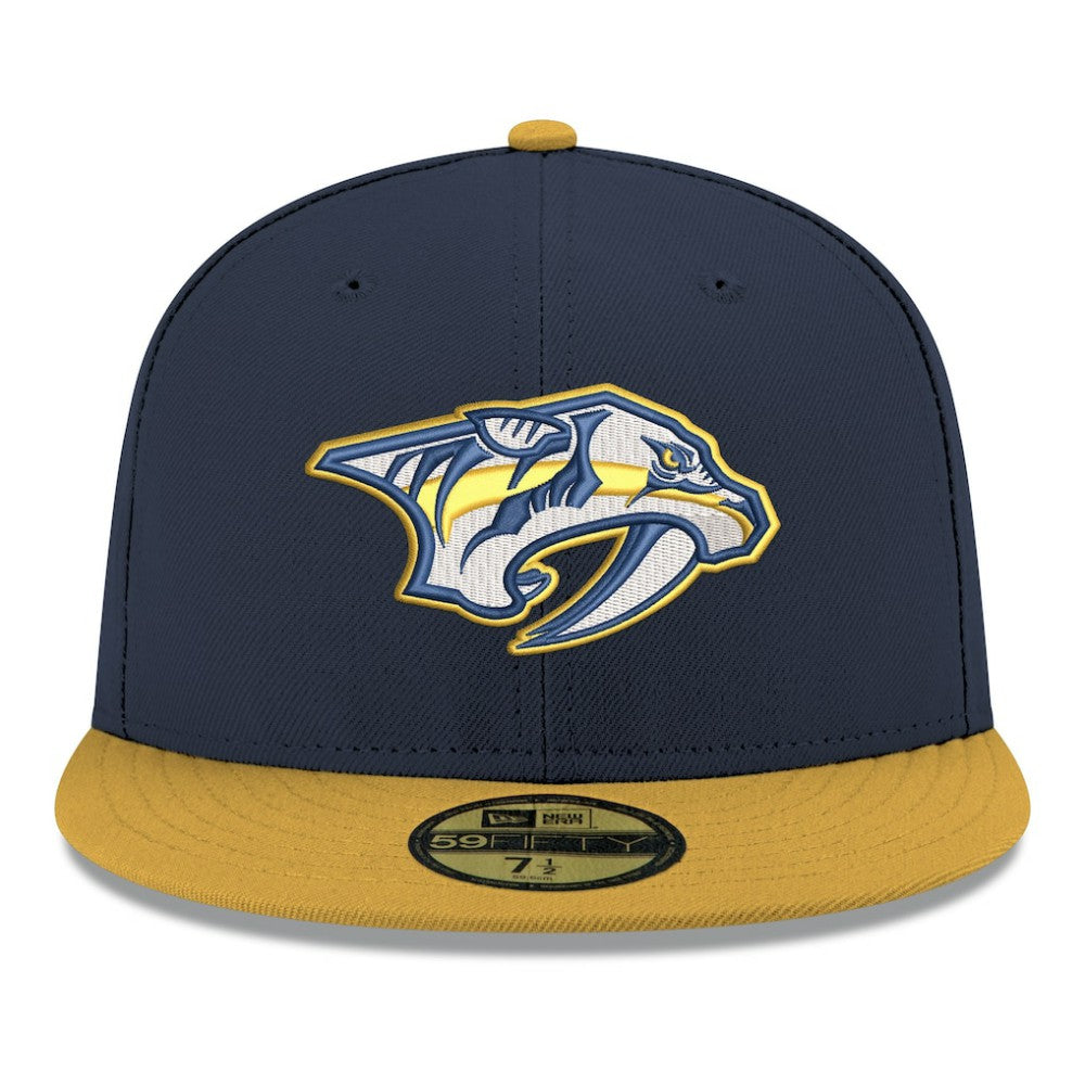 NHL Navy Nashville Predators New Era Core Logo Two-Tone 59FIFTY Fitted Hat