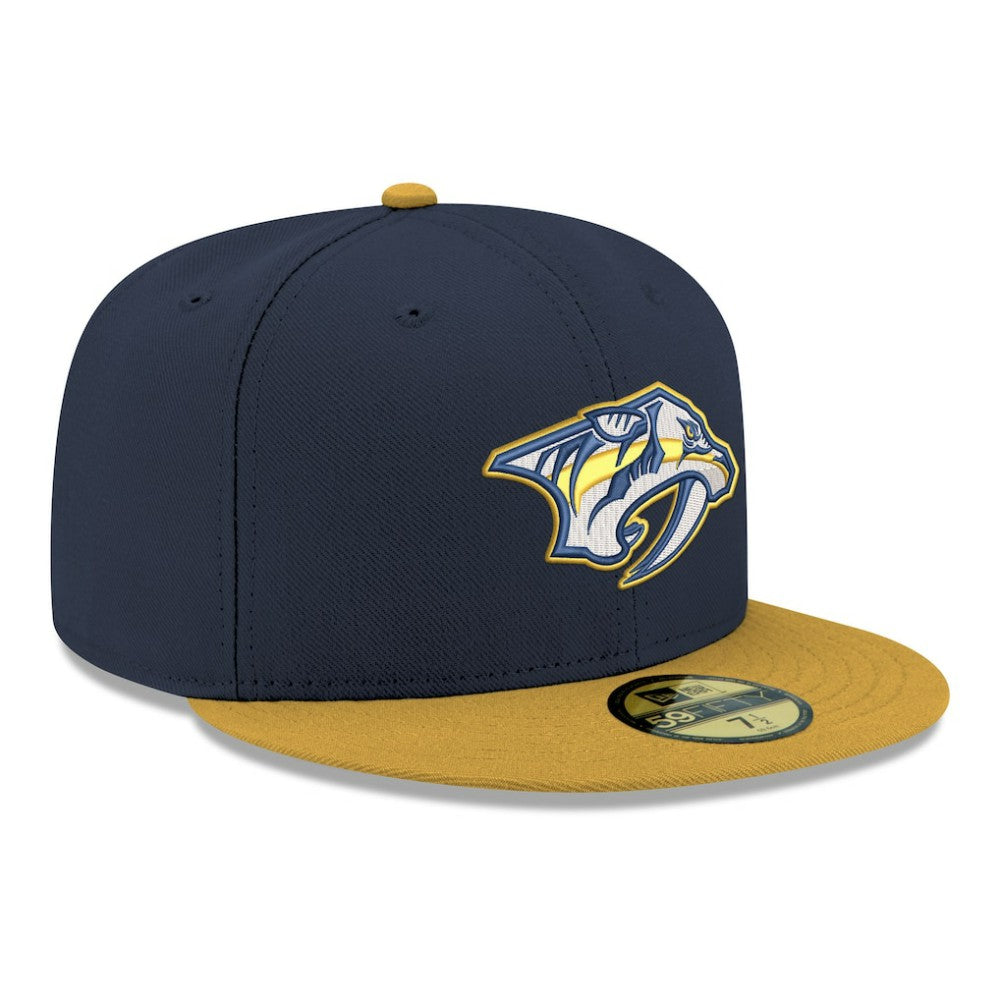 NHL Navy Nashville Predators New Era Core Logo Two-Tone 59FIFTY Fitted Hat