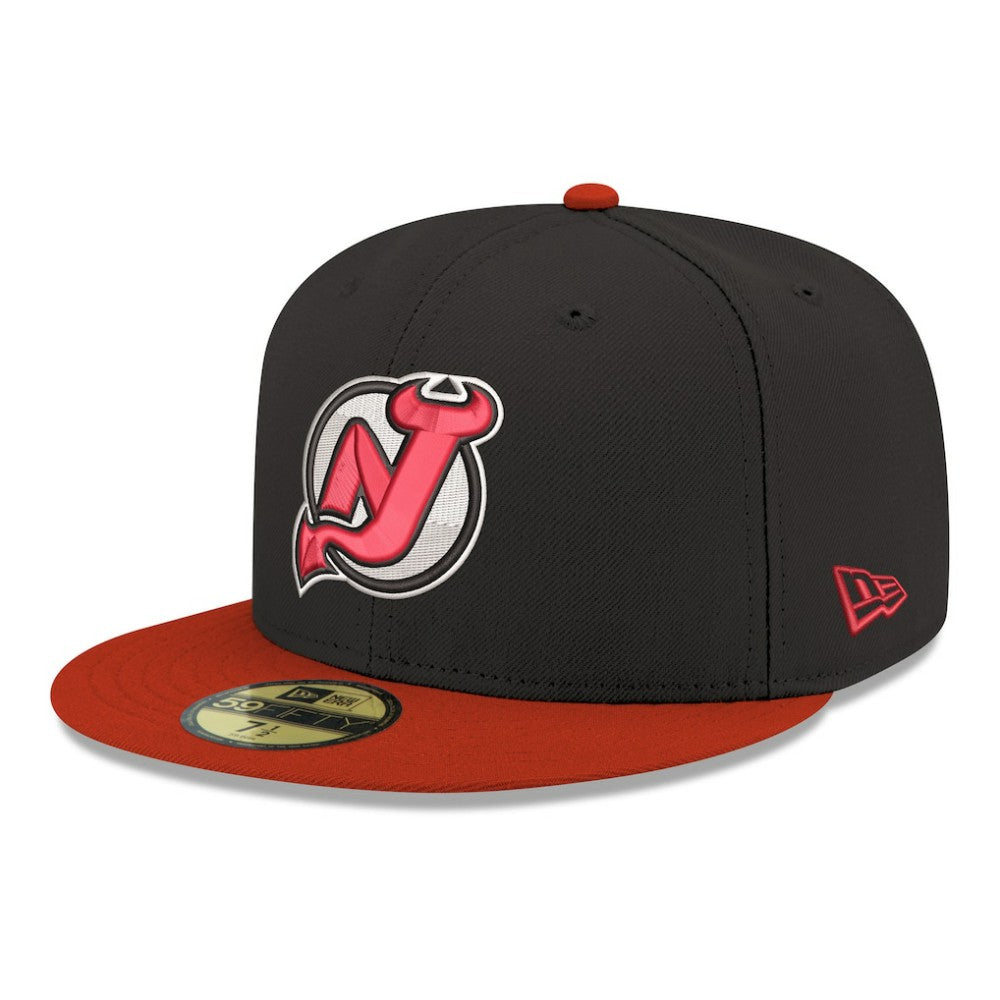 NHL Black New Jersey Devils New Era Core Logo Two-Tone 59FIFTY Fitted Hat