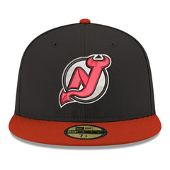 NHL Black New Jersey Devils New Era Core Logo Two-Tone 59FIFTY Fitted Hat