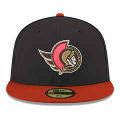 NHL Black Ottawa Senators New Era Core Logo Two-Tone 59FIFTY Fitted Hat