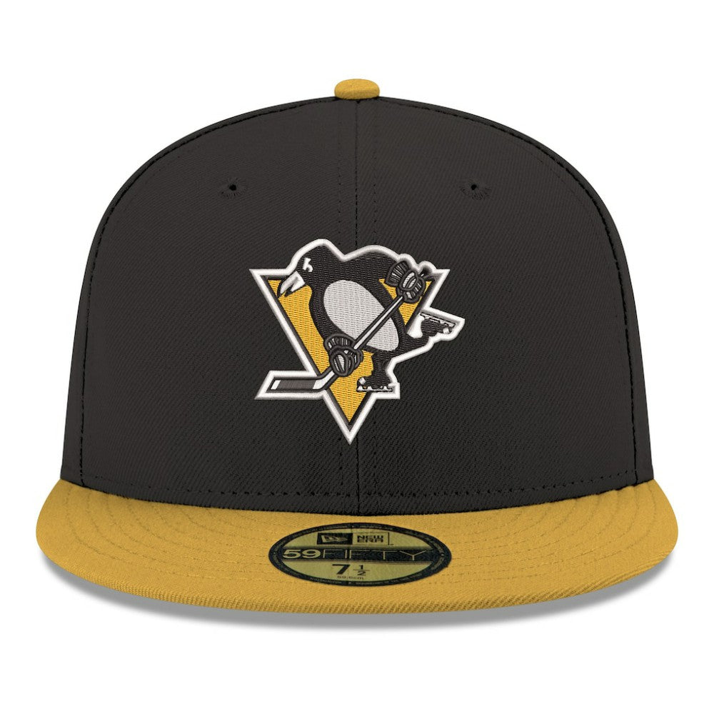 NHL Black Pittsburgh Penguins New Era Core Logo Two-Tone 59FIFTY Fitted Hat