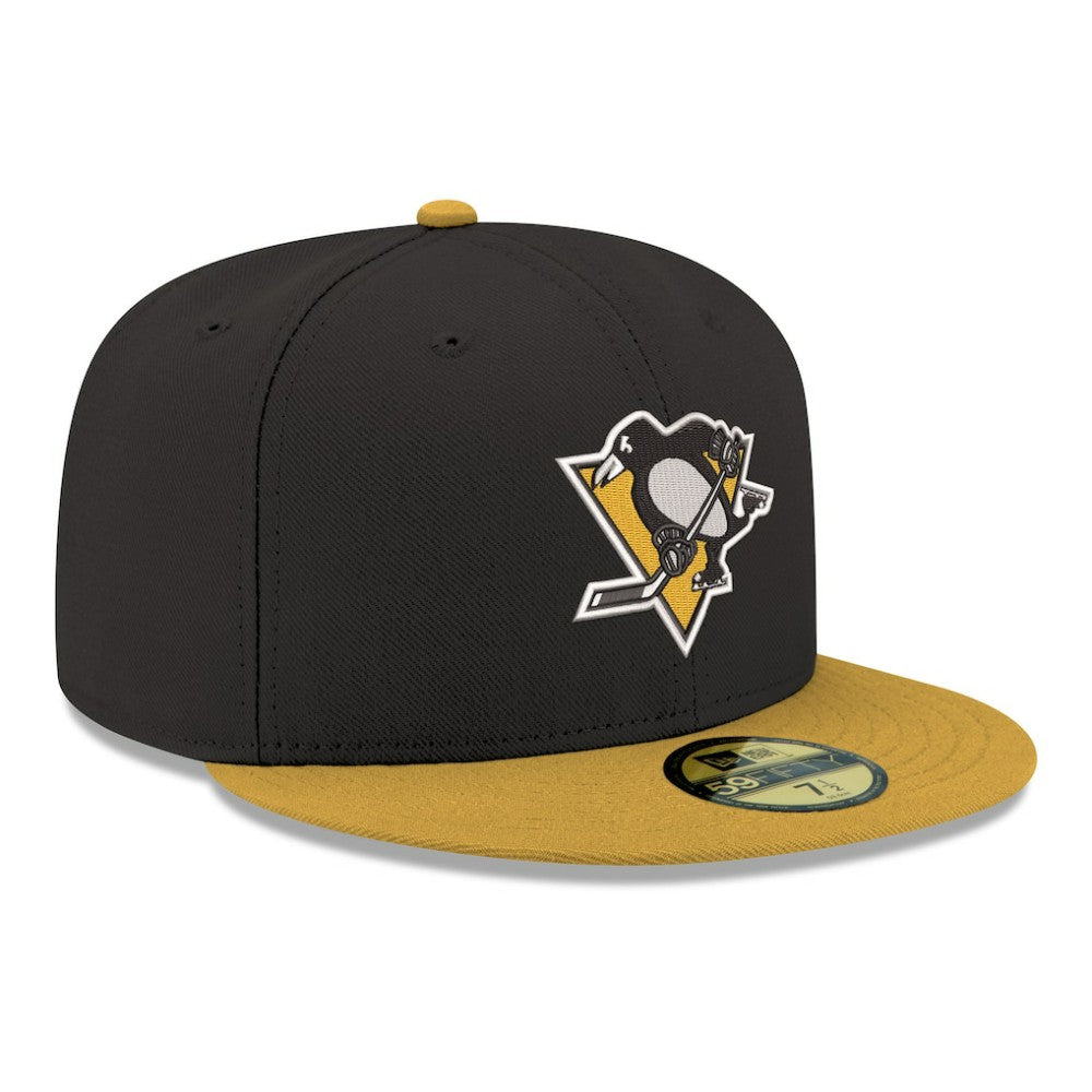 NHL Black Pittsburgh Penguins New Era Core Logo Two-Tone 59FIFTY Fitted Hat