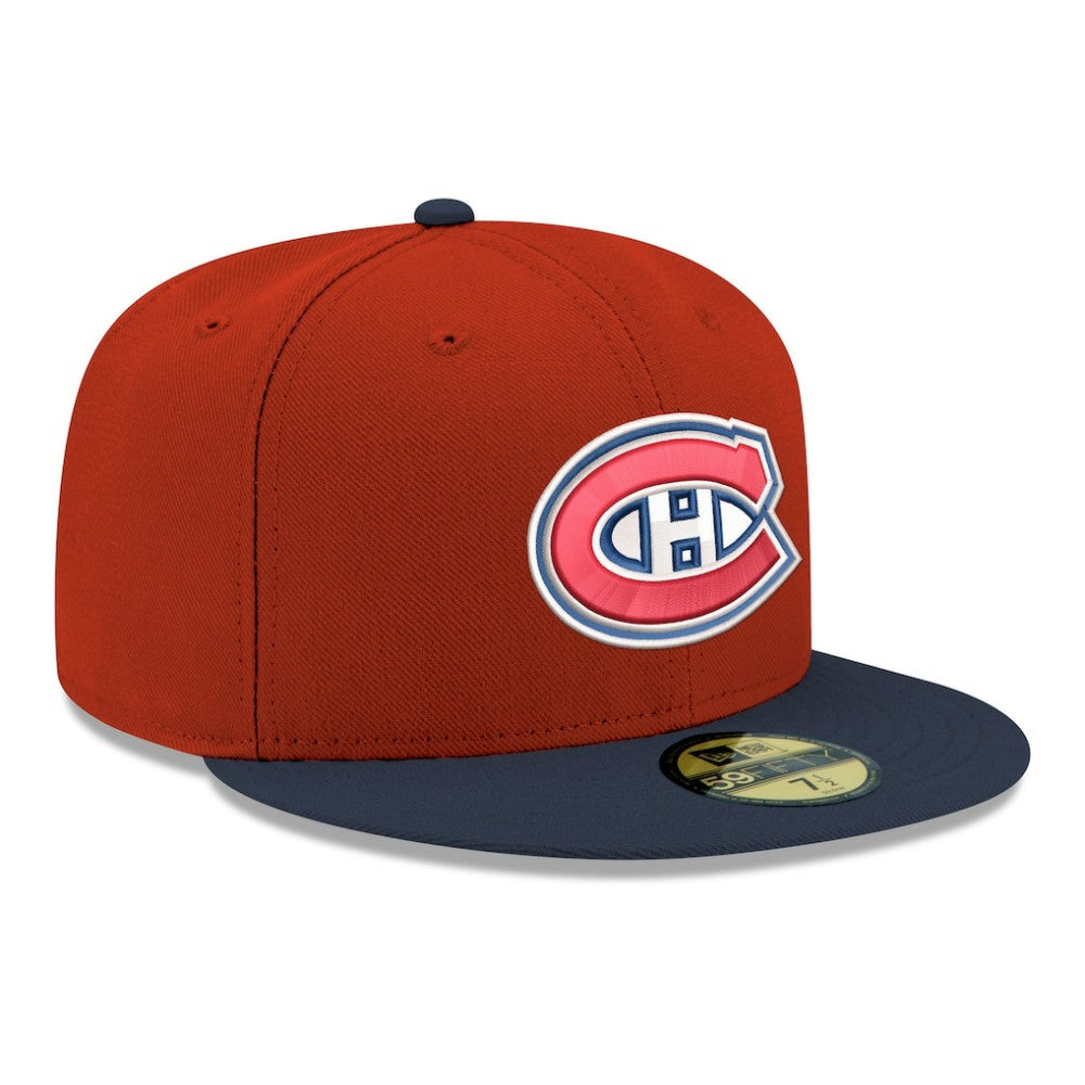 NHL Red Montreal Canadiens New Era Core Logo Two-Tone 59FIFTY Fitted Hat