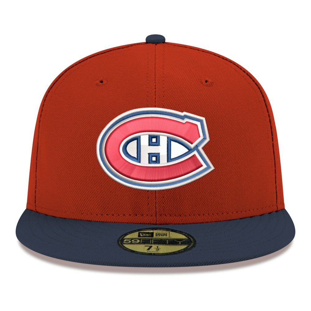 NHL Red Montreal Canadiens New Era Core Logo Two-Tone 59FIFTY Fitted Hat