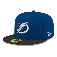NHL Blue Tampa Bay Lightning New Era Core Logo Two-Tone 59FIFTY Fitted Hat