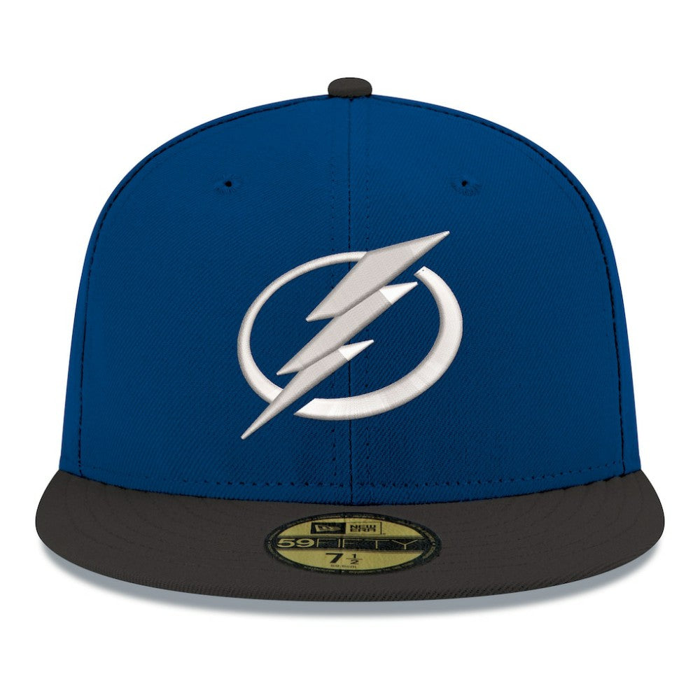 NHL Blue Tampa Bay Lightning New Era Core Logo Two-Tone 59FIFTY Fitted Hat