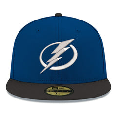 NHL Blue Tampa Bay Lightning New Era Core Logo Two-Tone 59FIFTY Fitted Hat