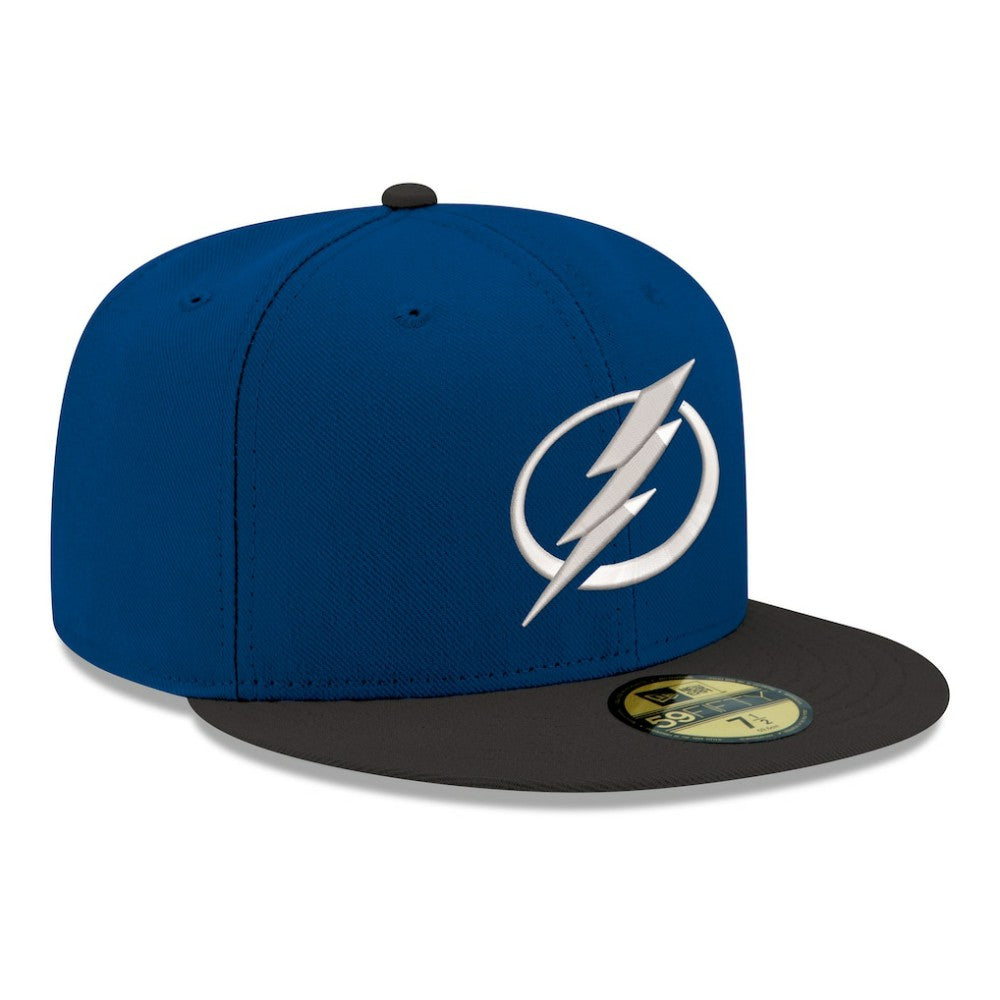 NHL Blue Tampa Bay Lightning New Era Core Logo Two-Tone 59FIFTY Fitted Hat