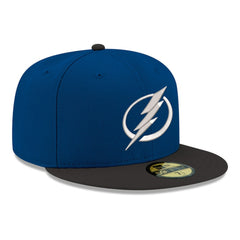 NHL Blue Tampa Bay Lightning New Era Core Logo Two-Tone 59FIFTY Fitted Hat