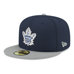 NHL Navy Toronto Maple Leafs New Era Core Logo Two-Tone 59FIFTY Fitted Hat