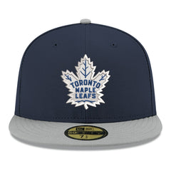 NHL Navy Toronto Maple Leafs New Era Core Logo Two-Tone 59FIFTY Fitted Hat