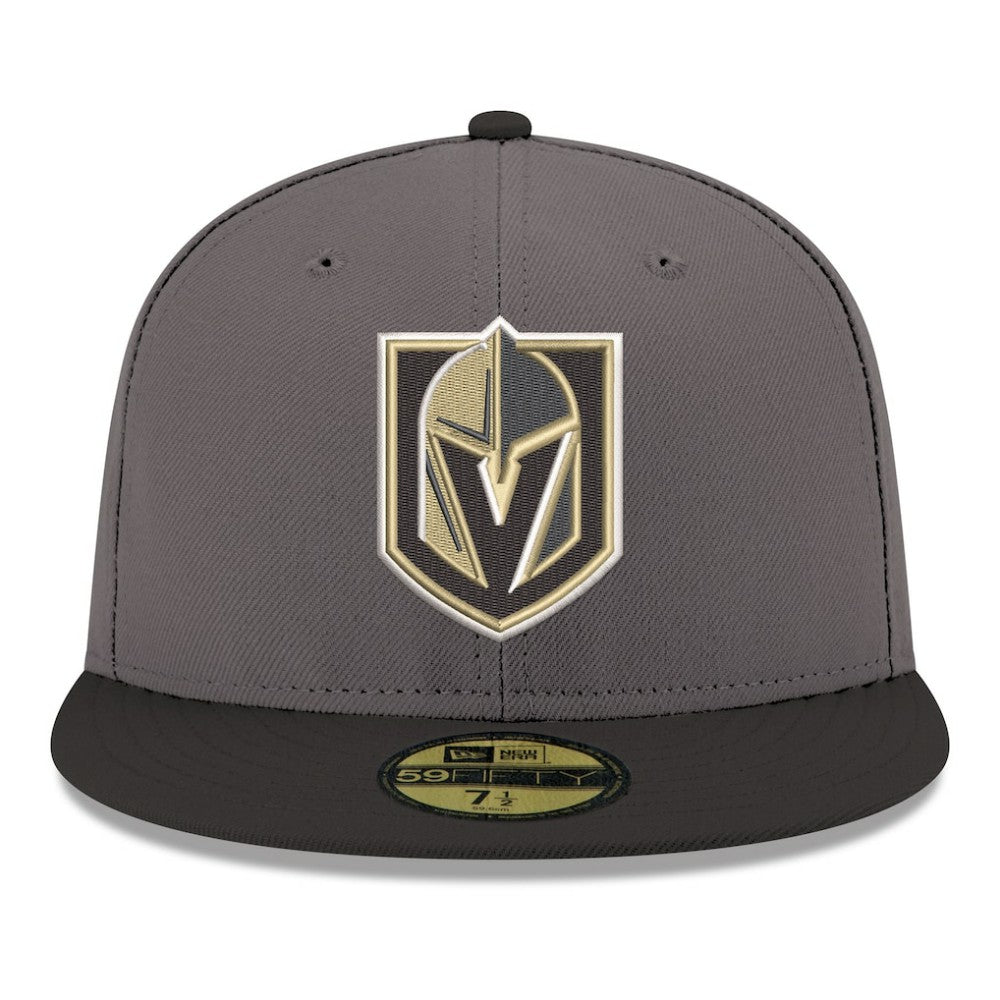 NHL Gray Vegas Golden Knights New Era Core Logo Two-Tone 59FIFTY Fitted Hat