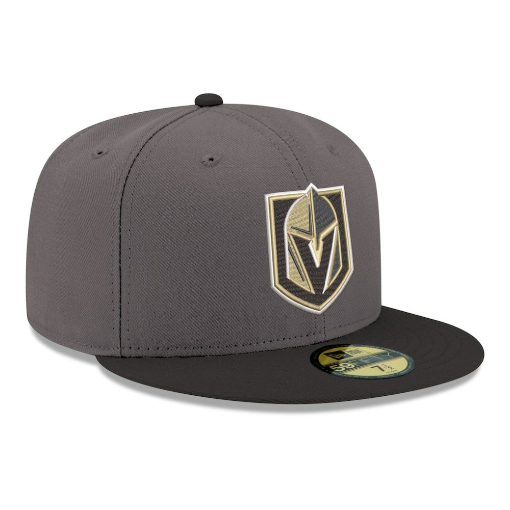 NHL Gray Vegas Golden Knights New Era Core Logo Two-Tone 59FIFTY Fitted Hat