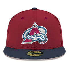 NHL Burgundy Colorado Avalanche New Era Core Logo Two-Tone 59FIFTY Fitted Hat