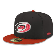 NHL Black Carolina Hurricanes New Era Core Logo Two-Tone 59FIFTY Fitted Hat
