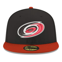 NHL Black Carolina Hurricanes New Era Core Logo Two-Tone 59FIFTY Fitted Hat